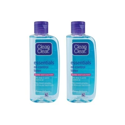 2x Tónico de control de aceites esenciales Clean & Clear Prevenir el acné Piel facial 100 ml Foto 1 de 4