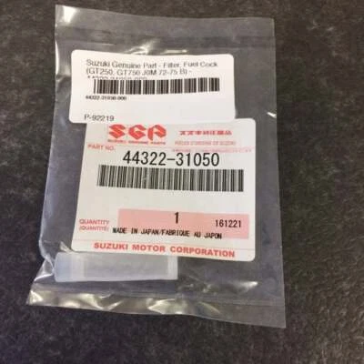 Suzuki Pieza Genuina - Filtro, Cock de Combustible (GT250, GT750 J0M 72-75 B) - 44322-31050 Foto 1 de 2