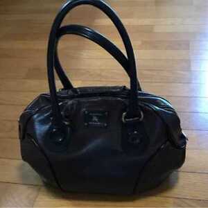 Burberry Blue Label Dark Brown Large Capacity Stylish Women Used From Japan