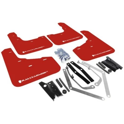 Rally Armor UR Mud Flaps (Red w/ White Logo) for 2014+ Fiesta ST  MF29-UR-RD/WH - Image 1 of 4