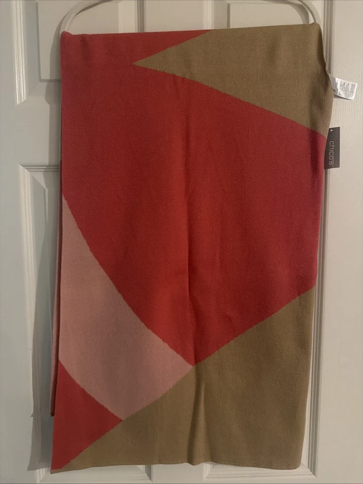 Chico's Mujer Rosa y Beige Chal Envolvente Talla S/M Nuevo Con Etiquetas Foto 1 de 4