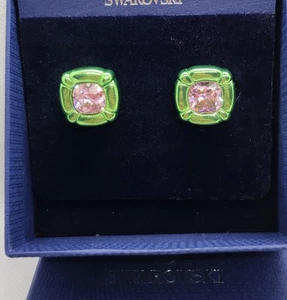 Big Earrings Pink Green Crystal Drop Inspired Dulcis Gift For Her ValentineS Day - Picture 1 of 5