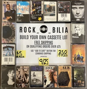ALL $5 80's-90's ROCK POP BUY 5 & GET FREE SHIPPING BUILD YOUR CASSETTE TAPE LOT - Picture 1 of 281