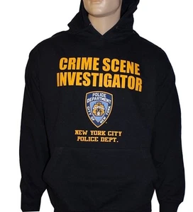 NYPD Crime Scene Investigation Hoodie CSI Sweatshirt Navy Blue - Picture 1 of 2