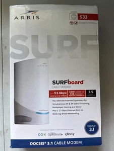 Arris SURFboard S33 DOCSIS 3.1 Cable Modem | 2.5Gbps | New Open Box - Afbeelding 1 van 2