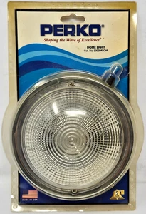 Perko Surface Mount Dome Light Cat. No. 0300DP2CHR Chrome Plated Zinc 6"dia. NOS - Foto 1 di 4