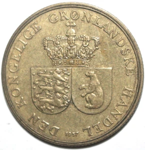 Dänische Grönland 1 Krone Münze 1957 CS KM# 10 Dänemark Eisbär One 100.000 - Bild 1 von 2