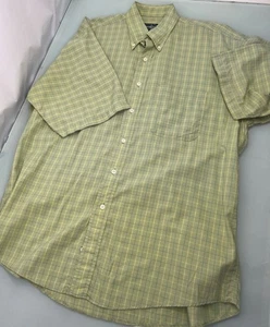 Gitman Bros Shirt Mens Large L Short Sleeve Button Up Green Plaid Pocket - Picture 1 of 6