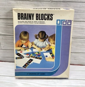 Vintage Brainy Blocks Learning Educational Game Orda Matal 1970s Shape Geometry - Picture 1 of 11