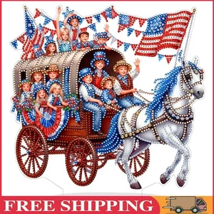 Acrylic 2D Flat Print DIY Independence Day Carriage Diamond Art Tabletop Decor - Afbeelding 1 van 10
