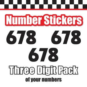 3 pcs Vinyl Custom Number Stickers 3 Digit 3"-16" Height Orange White Pink 1124S - Picture 1 of 8