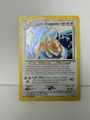 Pokémon TCG Light Dragonite Neo Destiny Holo Card 14/105 Unlimited Rare - Image 1 of 4