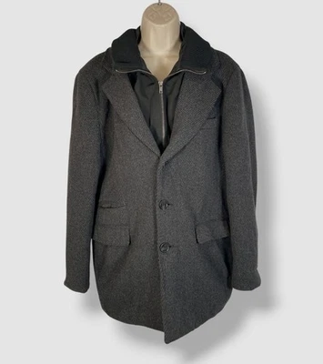 Cardinal Of Canada Men's Gray Wool Cashmere Bib Coat Jacket Size 46R - Image 1 of 3