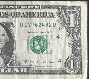 $1 Fancy Serial Number Leading Independence Year Note 1776 D17762492D *2017A* - Picture 1 of 3