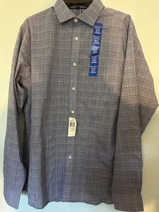 Tommy Hilfiger Shirt Mens Large Blue Button Up Regular Fit Stretch Long Sleeve - Picture 1 of 9