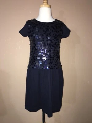 Crewcuts темно-синий хлопок блестки праздник рождественское платье Sz.8 девочек - Изображение 1 из 4