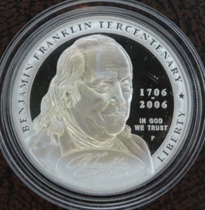 2006-P Benjamin Franklin Founding Father Silver Dollar Proof US Mint $1 - Picture 1 of 2