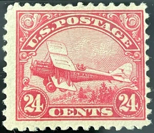 C6 Air Mail 24 Cent Carmine Biplane, MH, Max SCV $65 - Picture 1 of 2