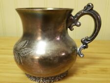 Vintage American Silverplate Co. Quadruple Small Etched Cup Mug 