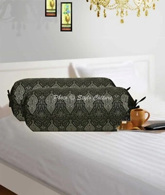 Bolster Cover Traditional Art Yoga Under Knee Pillow Cover Case 30 x 15 in - Image 1 of 4