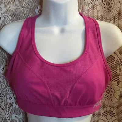 Fila Talla L Sujetador Deportivo Correr T-Back Top Rosa Caliente Sujetador Integrado Banda Elástica Foto 1 de 4