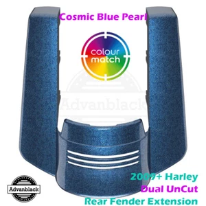 No Cutout Cosmic Blue Pearl Stretched Rear Fender Extension for Street Road 09+ - Picture 1 of 10