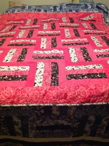 Hot Pink, Black & White Butterfly Throw - Picture 1 of 4