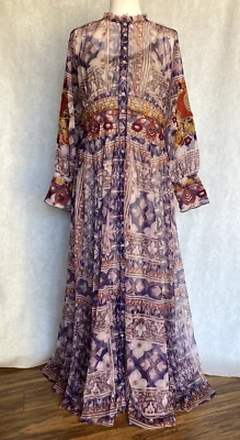 JOHNNY WAS Biya Size L Petite Duana Mesh Embroidered Maxi Dress with Slip - Image 1 of 4