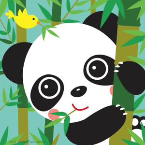 Colour Talk DIY Oil Painting, Paint by Number Kits for Kids 8"x8", Baby Panda 