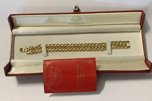 Bracciale maglia catena St Montienne placcato oro 18 ct 19 cm - Certificato - Nuovo - Foto 1 di 5