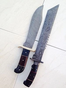 CUSTOM HAND MADE DAMASCUS STEEL HUNTING FIX BLADE KNIFE . 45(lot of 2). - Picture 1 of 10