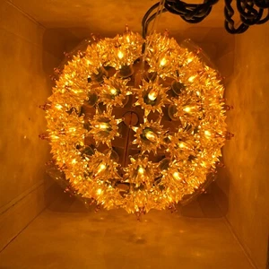 GE Lights Super Sphere 100 Lights Indoor Outdoor Holiday 6” Inches Amber Orange - Picture 1 of 11