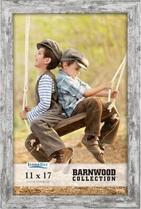 11X17 Pony Gray Picture Frame Fits 11X15 Photos Country Rustic Style Wall Mount - Picture 1 of 5