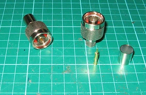Connettore maschio CRIMP ON tipo N spina tipo ONE COASSIALE RG213 / 214 TOP QUALITY - Foto 1 di 3