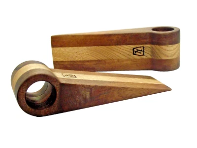 Unique Wooden Door Stopper - Hand-Carved from Solid Oak and Walnut - 2 PCS - Image 1 of 4