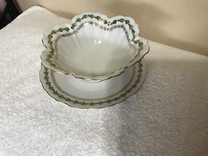 Imperial Crown China Austria Porcelain, Bowl & Underplate Scalloped Edge - Picture 1 of 6