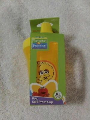 Plaza Sésamo 8 oz. Taza para sorber a prueba de derrames amarillo Big Bird NUEVO Comienzos Foto 1 de 4