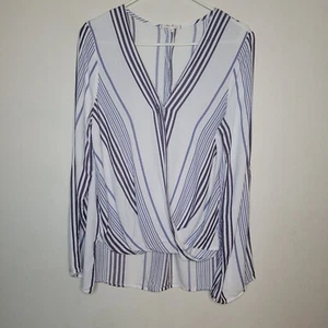 Willow & Clay Top Surplice Boho weiß gestreift klein leicht Frühling Sommer - Bild 1 von 12