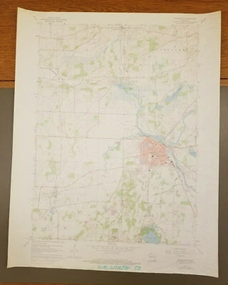 Оригинальная винтажная топографическая карта Burlington, Wisconsin 1971 USGS 27 дюймов x 22 дюйма - Изображение 1 из 4