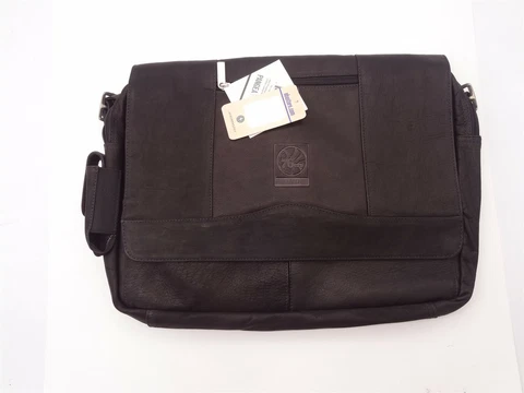 Pangea Brands Black Leather Laptop Messenger Bag - NBA - Philadelphia 76ers Cover