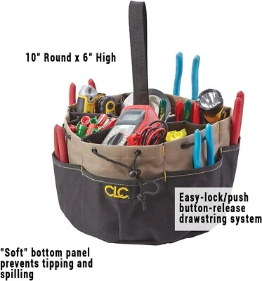 CLC Custom LeatherCraft 1148 18 Pocket Drawstring Bucket Bag Tool Carrier Holder - Image 1 of 3