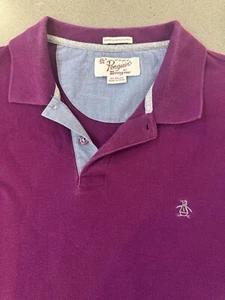 Penguin Polo Shirt Mens XL Heritage Slim Fit Purple - Picture 1 of 4