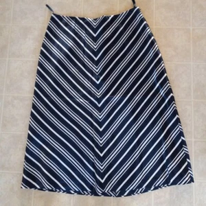 Pendleton Nautical Silk Skirt Women's Blue White Striped Classic A Line Size 10 - Imagen 1 de 5