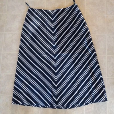 Falda de seda náutica Pendleton para mujer azul blanco a rayas clásica línea A talla 10 Foto 1 de 4