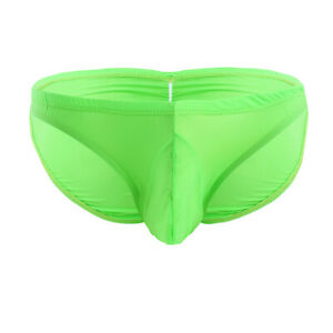 US Men Ice Silk Briefs Bikini Underwear Pouch Panties Ruched Back Thong Lingerie