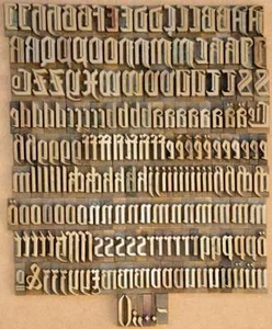 Bookbinding Brass Type set 0.71" BLACKLETTER embossing gold finishing leather ^ - Picture 1 of 6