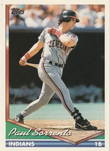FREE SHIPPING-MINT-1994 Topps Paul Sorrento #358-PLUS INDIANS BONUS CARDS - Picture 1 of 1