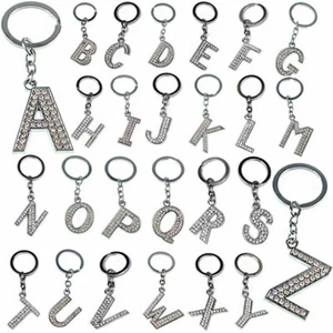 Llavero de 26 letras accesorios colgante aleación de estrás joyería - Imagen 1 de 35