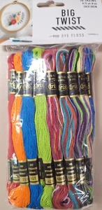 Big Twist Floss Pack of 36 Skeins Tie Dye Blue Orange Red Green New Sealed - Picture 1 of 3