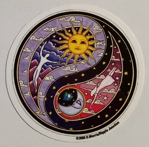 FLOWER POWER--YING YANG SIGN--NEU-Vintage (2000) Automatenaufkleber(#305) - Bild 1 von 3